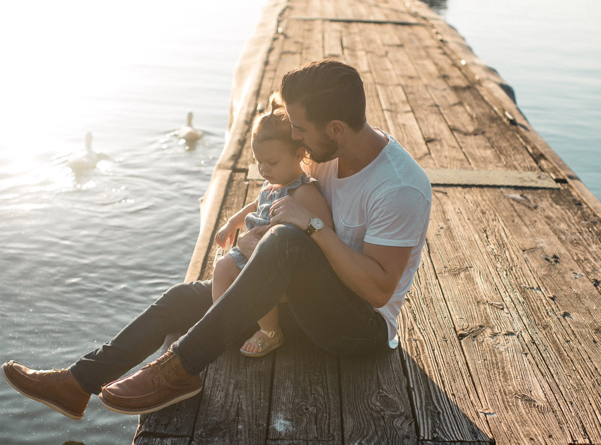 Father and Child by the water