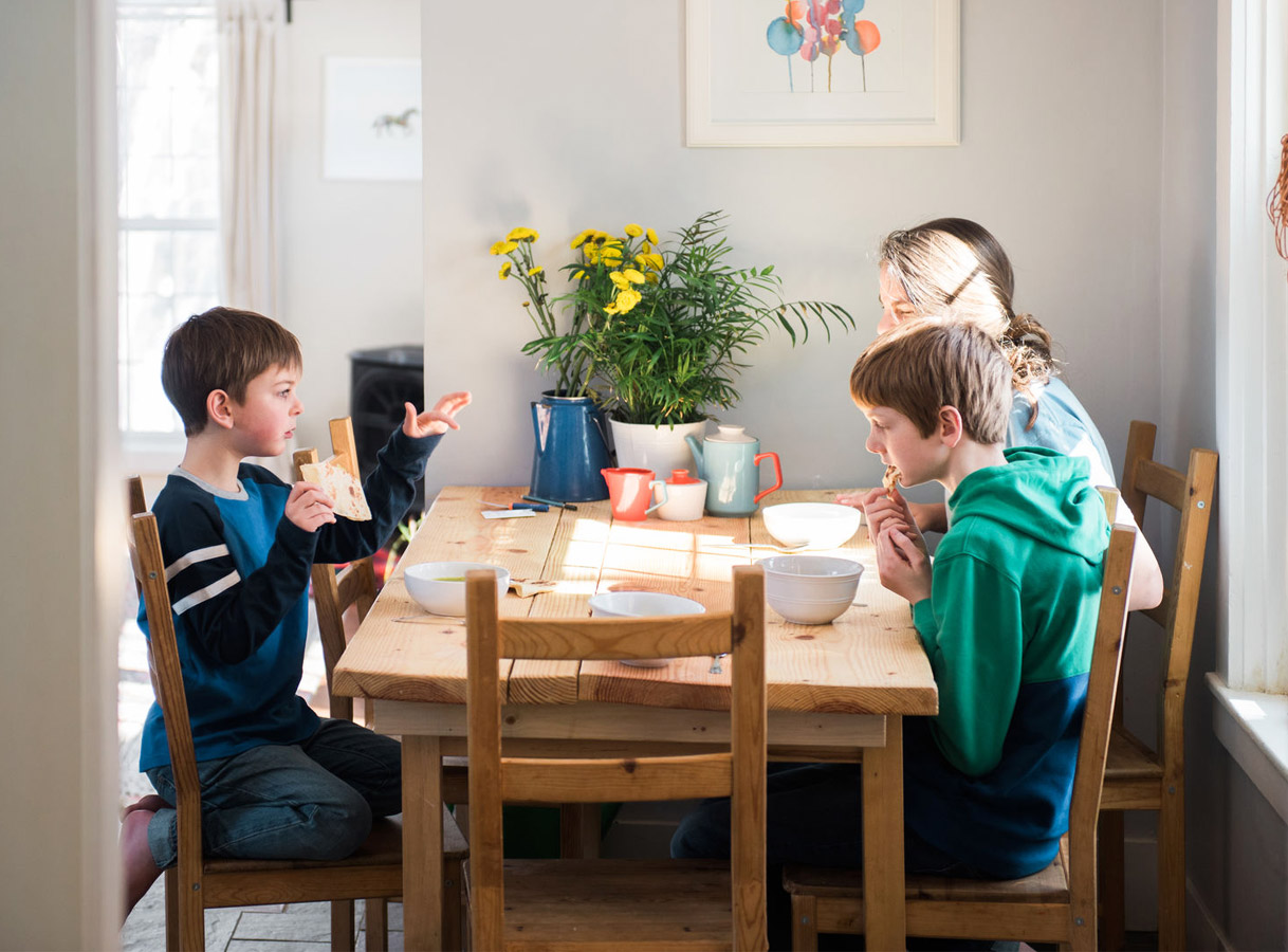 Family at a kitchen table